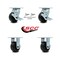 Service Caster 4 Inch Polyolefin Caster Set with Ball Bearings 2 Brakes 2 Rigid SCC-30CS420-POB-TLB-BSL-2-R-2 - alternate 5
